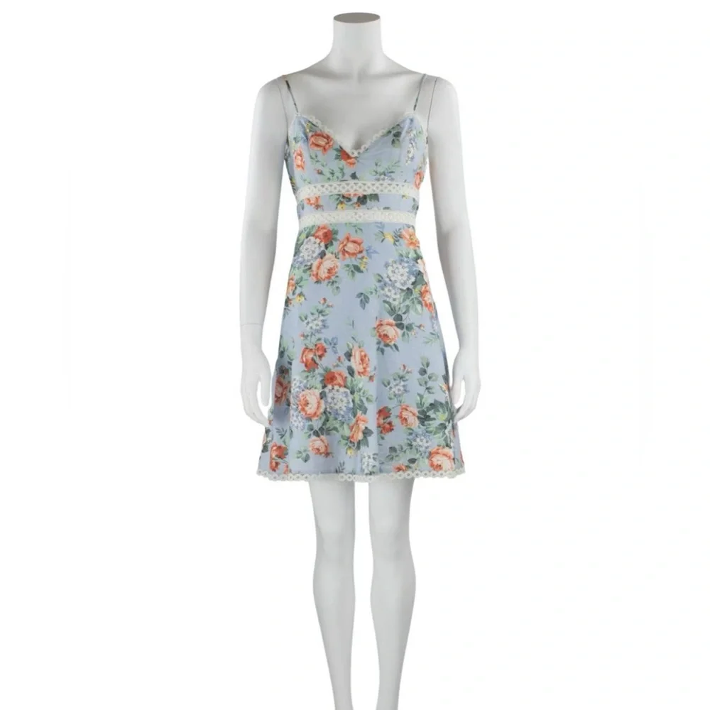 Zimmermann Blue Floral Mini Dress - Picture 4 of 9